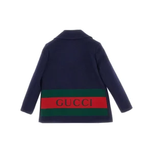 Outlet Wool coat with Web detail Kids Clothing