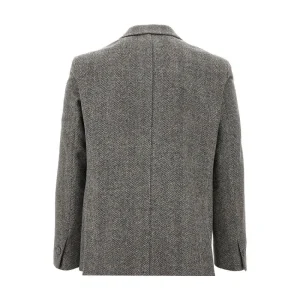 Outlet Wool-blend double-breasted blazer Jackets