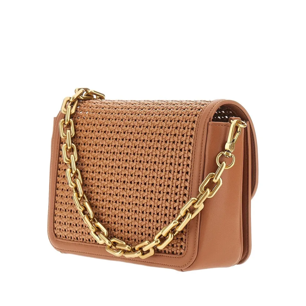 woven_leather_bag_with_ch_1.webp Clearance Woven leather bag with chain Shoulder Bags