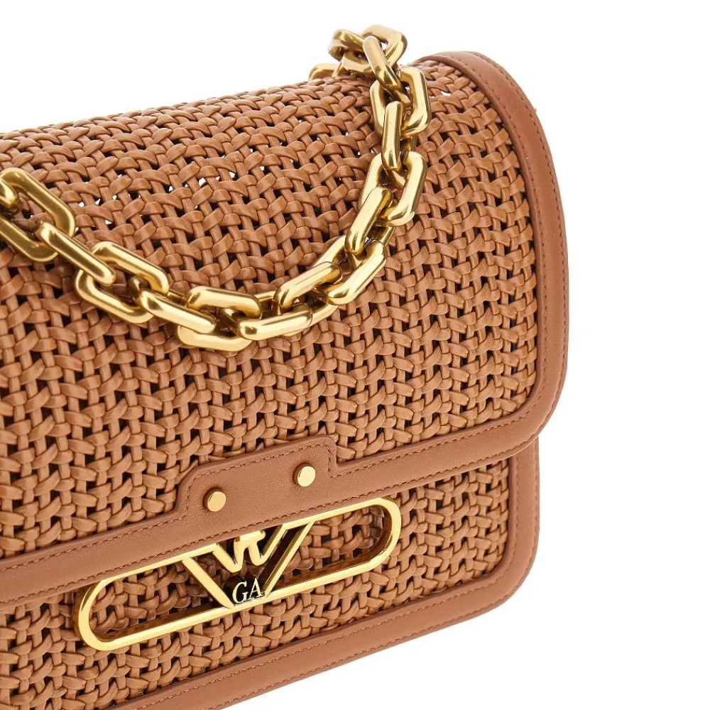 woven_leather_bag_with_ch_3.webp Clearance Woven leather bag with chain Shoulder Bags